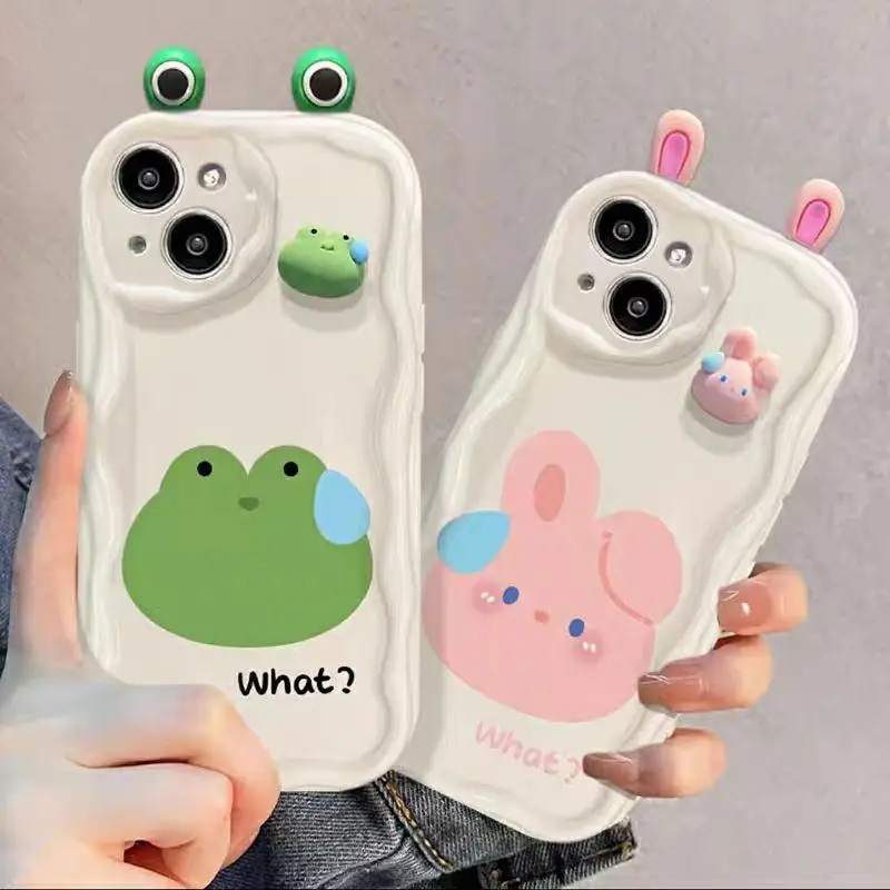 For Xiaomi POCO X5 X3 Pro X4 NFC F3 X4 GT M3 M4 Pro MI 11 Lite 5G NE 12T 12 Lite Clear 3D Ugly Frog Eyes Bear Rabbit Ears Case