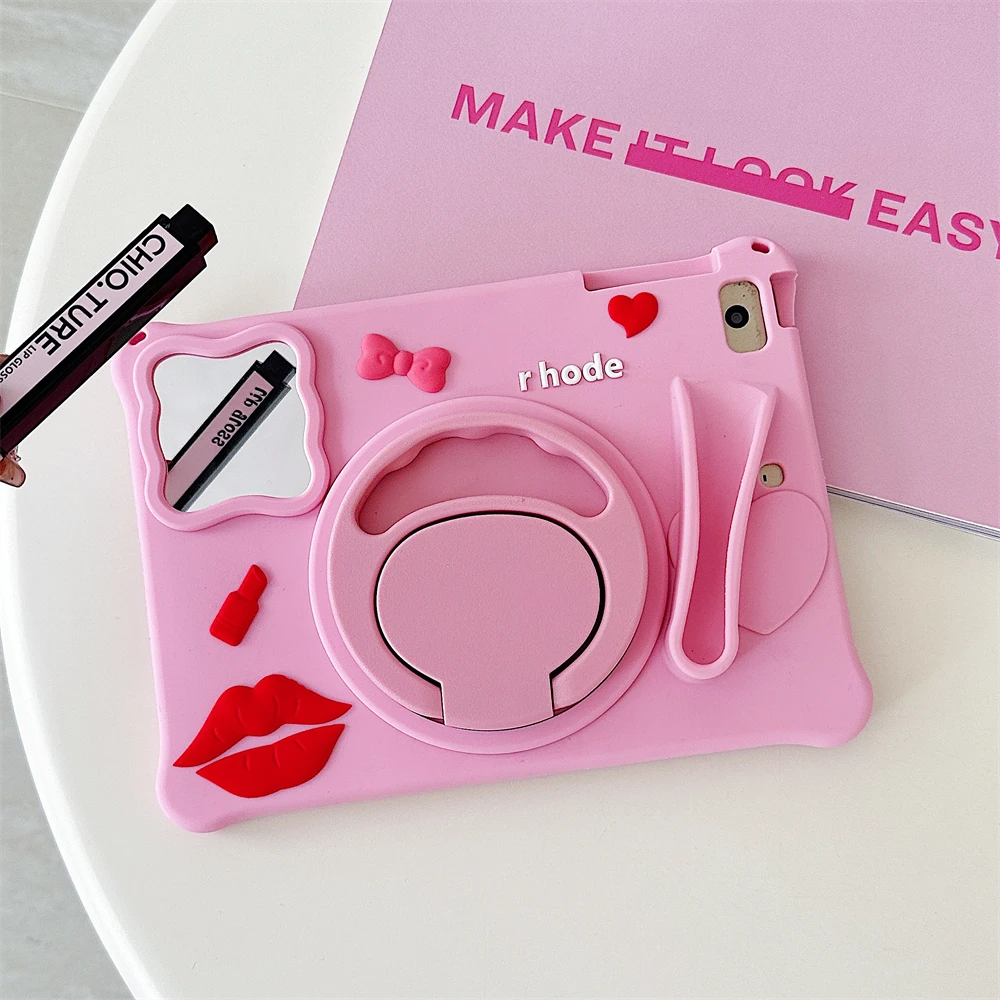 

For iPad (A16) 11th Gen Silicone Case air11 Inch 2025,10th 10.9 Inch pro11 2024 10.2 10.5 9.7 Mini Cover with Pencil Holder