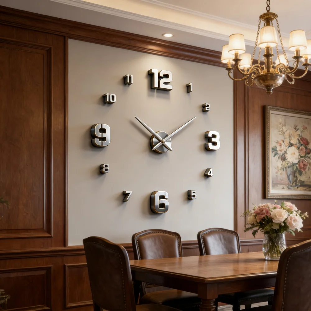 New Modern Design Large Wall Clock 3D DIY Quartz Clocks Fashion Watches Acrylic Mirror Stickers Living Room Home Decor Horloge