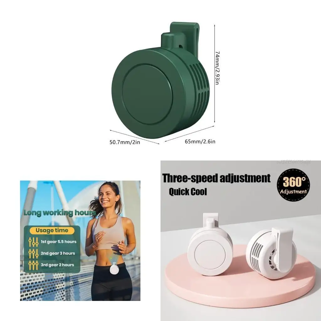 

27RB Портативный мини -зажим для вентилятора без лечения на регулируемой 3 -скоростной подвесной талии вентилятор талии