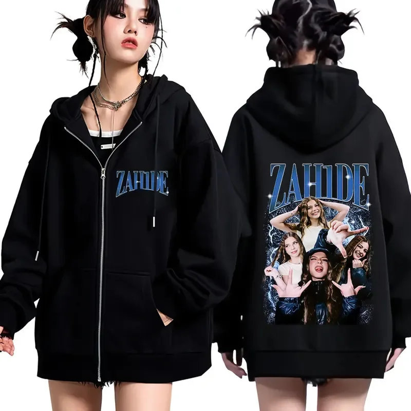 

Zahide Merch Zip Up Women/Men Hoodie Sweatshirt Streetwear Hip Hop Zipper Hooded Jacket Casual Sportswear