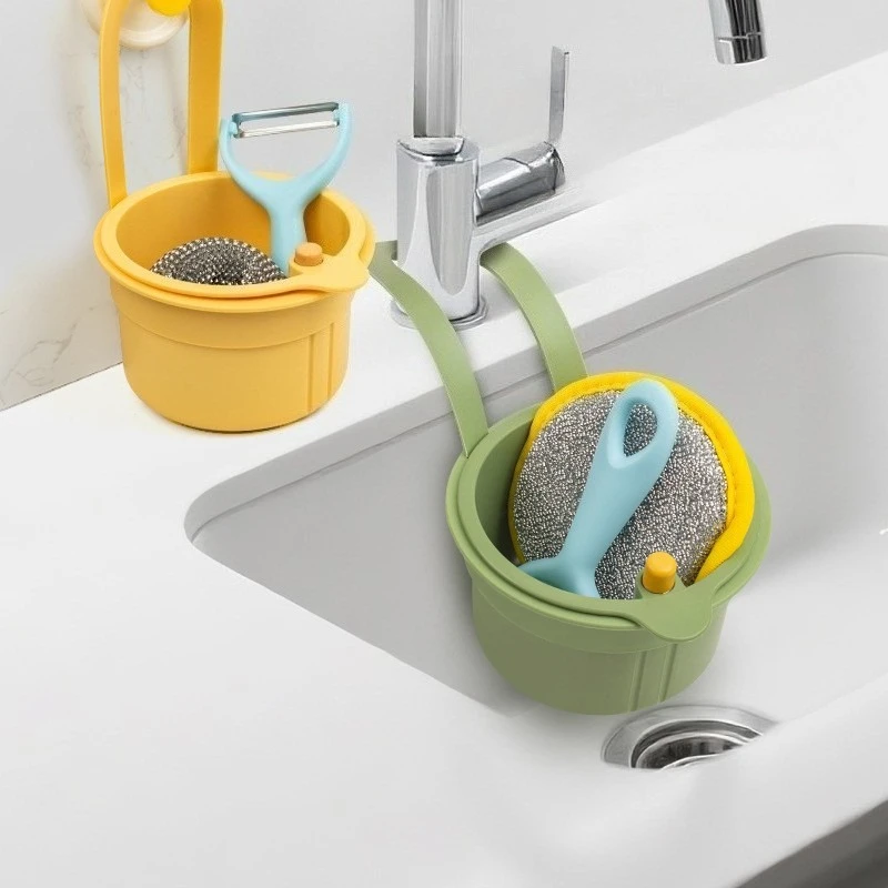 Self-Cleaning Push-Type Sink Strainer Basket - Automatic Food Waste Drain Basket with Removable Bottom, Easy Installation