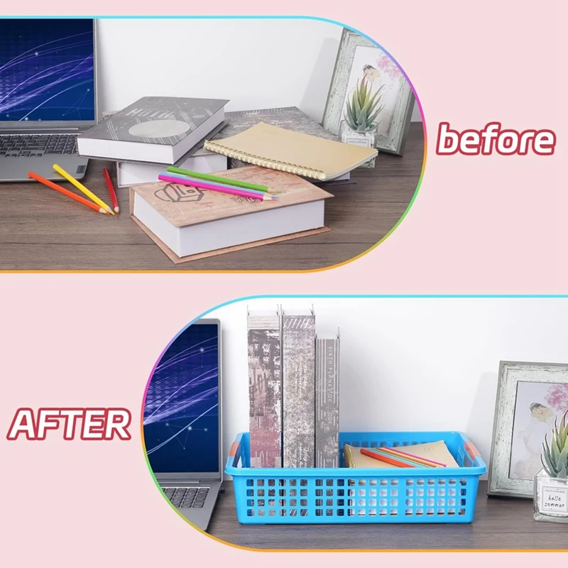 Teacher Tray, Plastic Classroom Paper Organizer, Turn-In Tray Classroom, Classroom Paper Tray, Home Book Basket,6Pcs