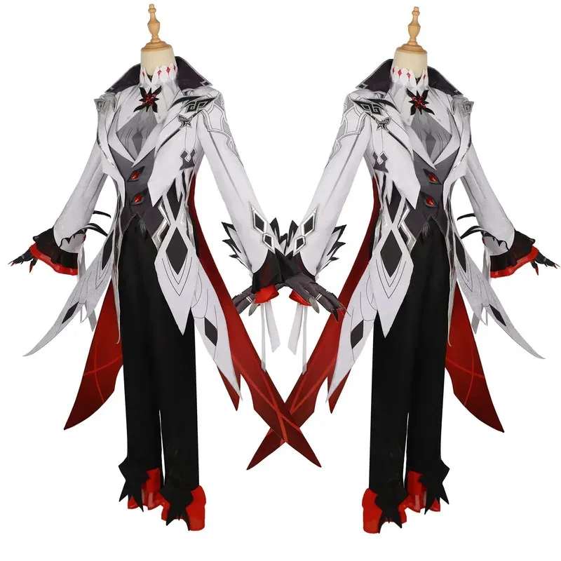 Genshin Impact Arlecchino The Knave Косплей Костюм Fatui Harbinger Набор париков Snezhnaya Servant Хэллоуин Вечеринка Наряд для женщин