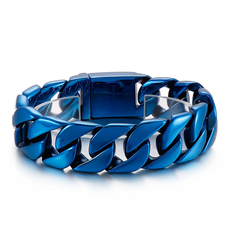 20/26/31MM 316L Rvs Curb Cubaanse Armband Enorme Zware Zilveren Kleur Tone Sieraden Heren vrouwen Biker Bike Chain Armbanden