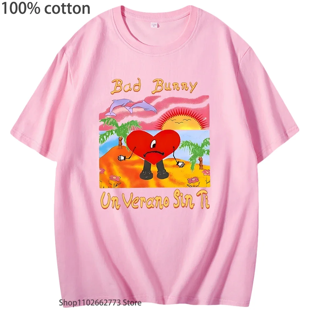 سيئة الأرنب تي شيرت ألبوم جديد Un Verano Sin Ti Hip التي شيرت هوب موسيقى الراب ملابس للرجال النساء قميص 100% القطن عادية كبيرة الحجم المحملة #3