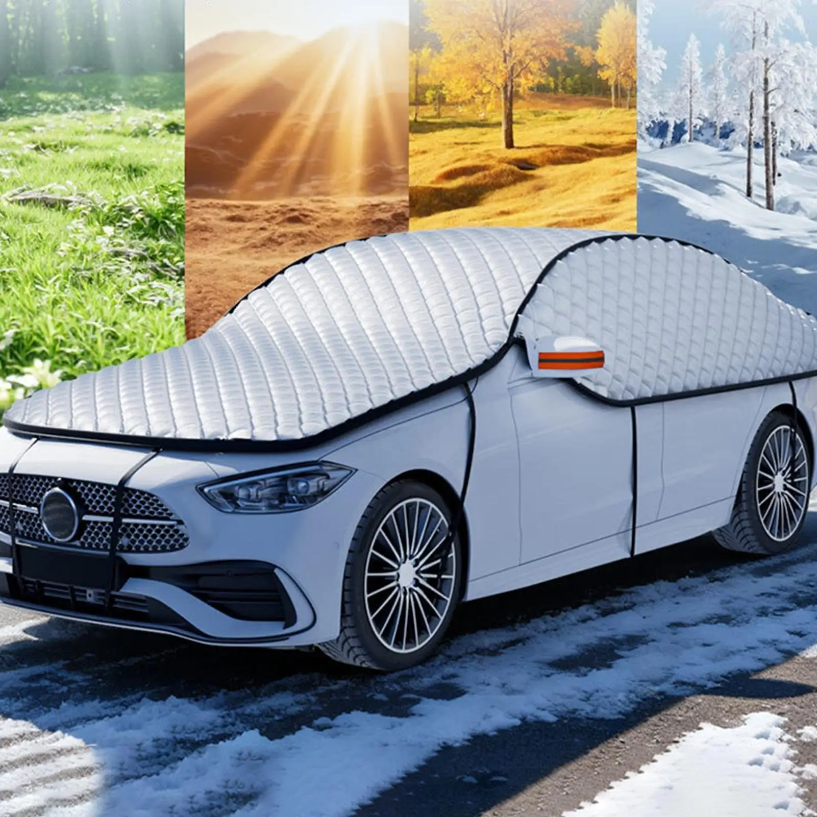 غطاء ثلج للسيارة، حماية من الأشعة فوق البنفسجية، درع مقاوم للماء، غطاء سيارة شتوي مضاد للصقيع، تغطية كاملة لشاحنة الطقس البارد الخارجية #2