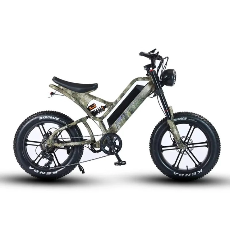 WWQ European Union Warehouse Remote 20 * 4 inch Fat Tire Electric Bike 48V 15AH Removable Battery 1000W Motor Electric Mountain