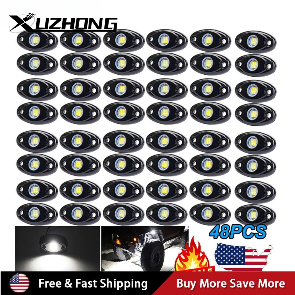 

48 белых светодиодных фонарей для подсветки днища внедорожников, пикапов и грузовиков