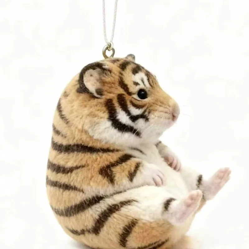 Cute Hamster Plush Keychain & Tiger Plush Pendant - Soft Stuffed Animal Accessories, Adorable Bag Charms, Perfect for Kids Gifts