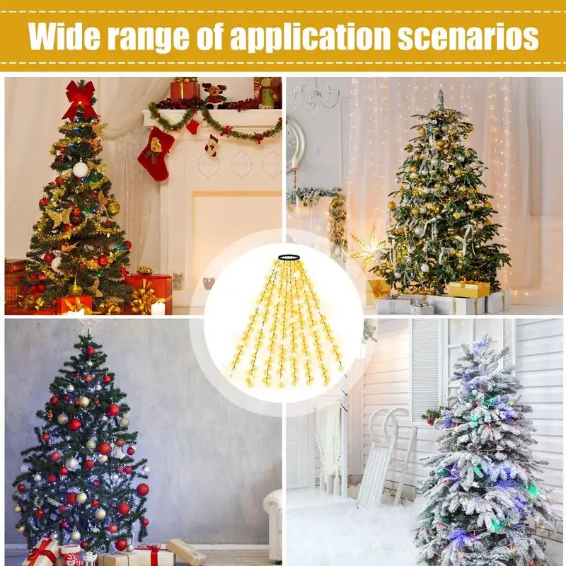 Christmas Tree Lights 9.84FT 400 LED Cluster Lights String Fairy Lights With Remote Christmas Lights With Ring For Tree Decor