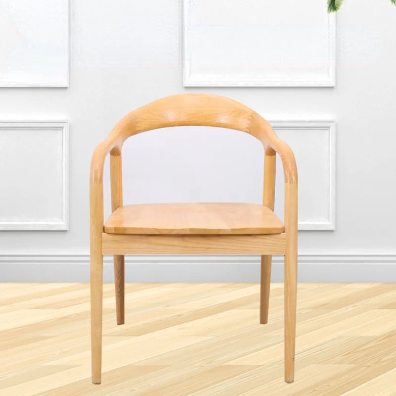 Chair Back Armrest Simple Fashion Cafe Club Hotel Chair Nordic Solid Wood Dining Chair