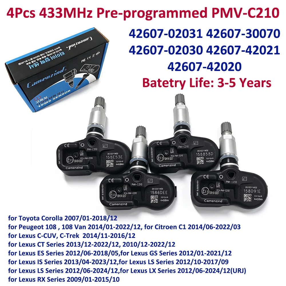 TPMS Tire Pressure Sensor PMV-C210 42607-02031 42607-30070 42607-02030 42607-42021 42607-42020 For Lexus CT ES GS IS LS Series