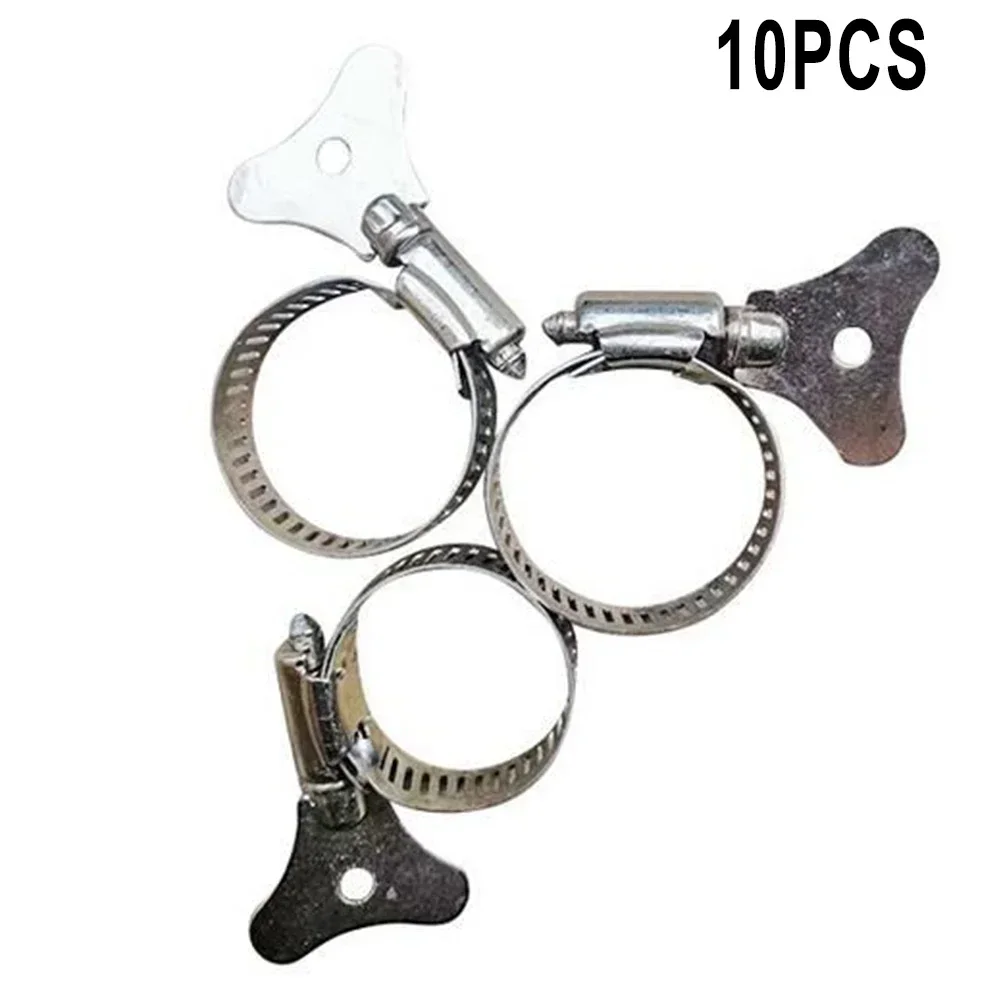 10pcs 6-38mm Stainless Steel Worm Drive Hose Clamp Fuel Pipe Water Tube Jubilee Clips Metal Clamps For Tubes Woodworking Tools