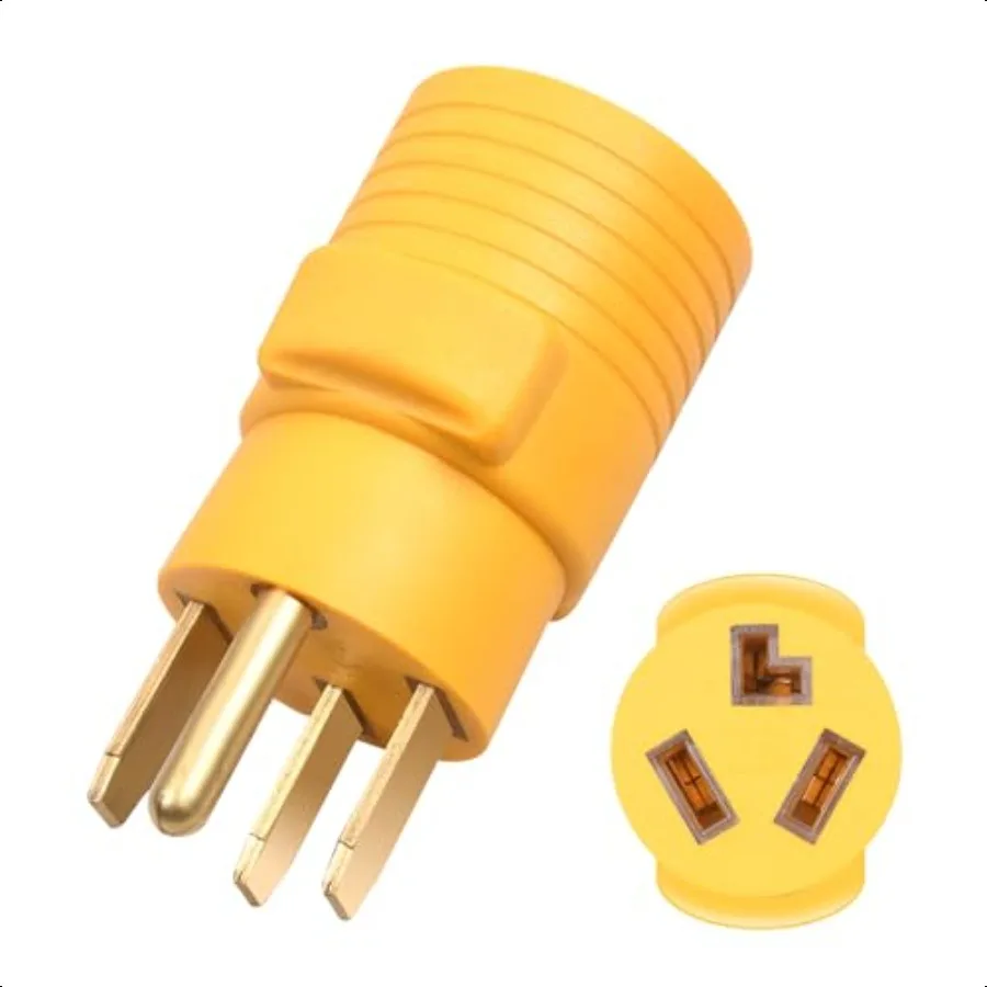 

NEMA1450P to 1030R Adapter 125 250V 50 Amp 4 Prong Welder Plug to 3 Prong Adapter Connector for RV campgrounds Generator Power