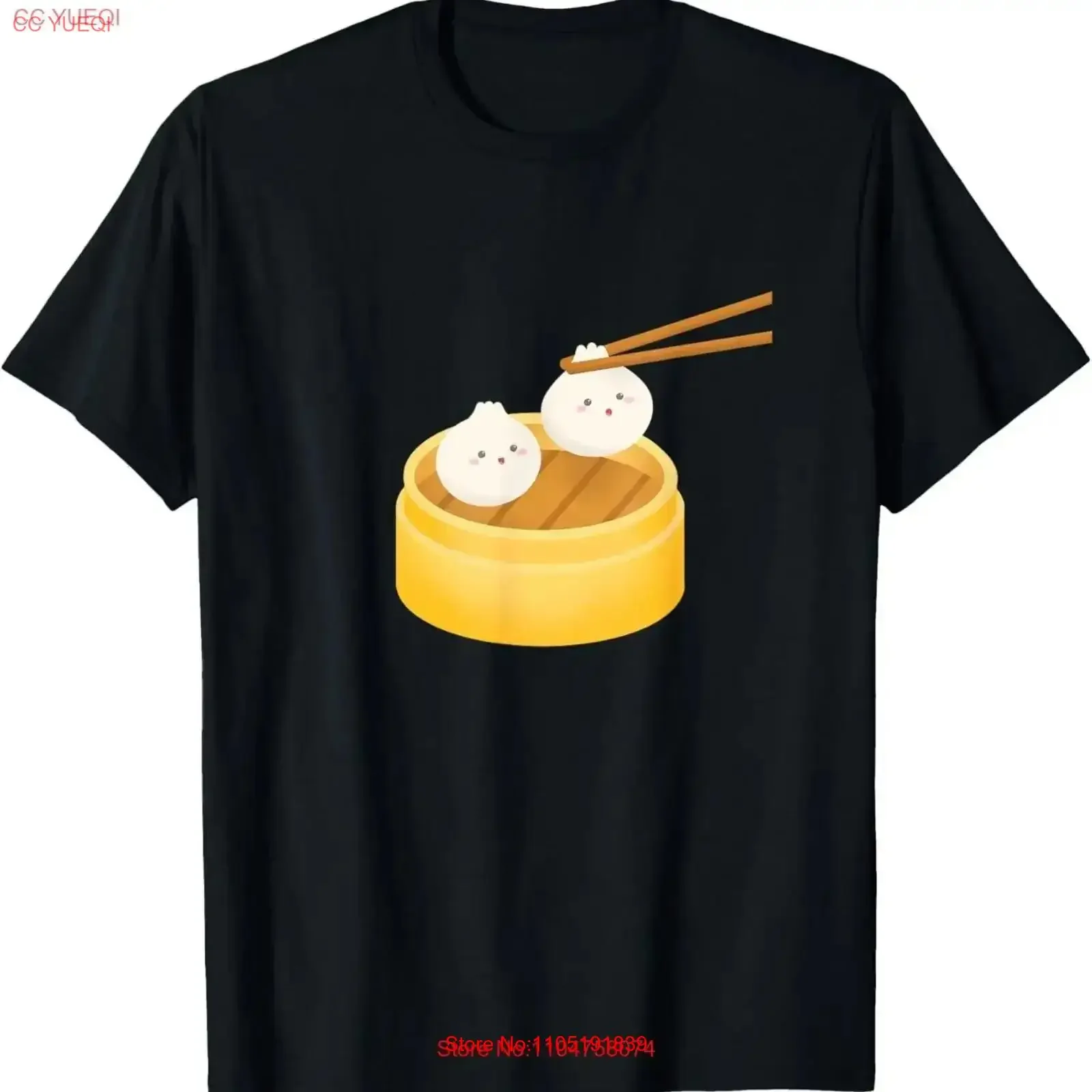 Kawaii lindo Xiao Long Bao Bun Dim Sum Dumpling comida asiática camiseta vintage ropa de calle lavada estirada suave moda para hombre