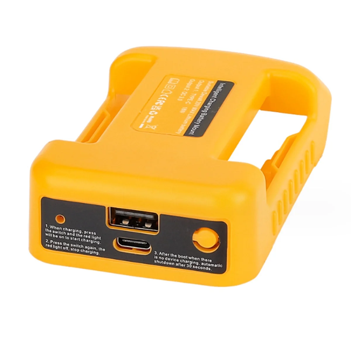 

Portable Charger Adapter Compatible for Dewalt 18V Li-Ion with USB Type-C Battery Holder Fast Charging