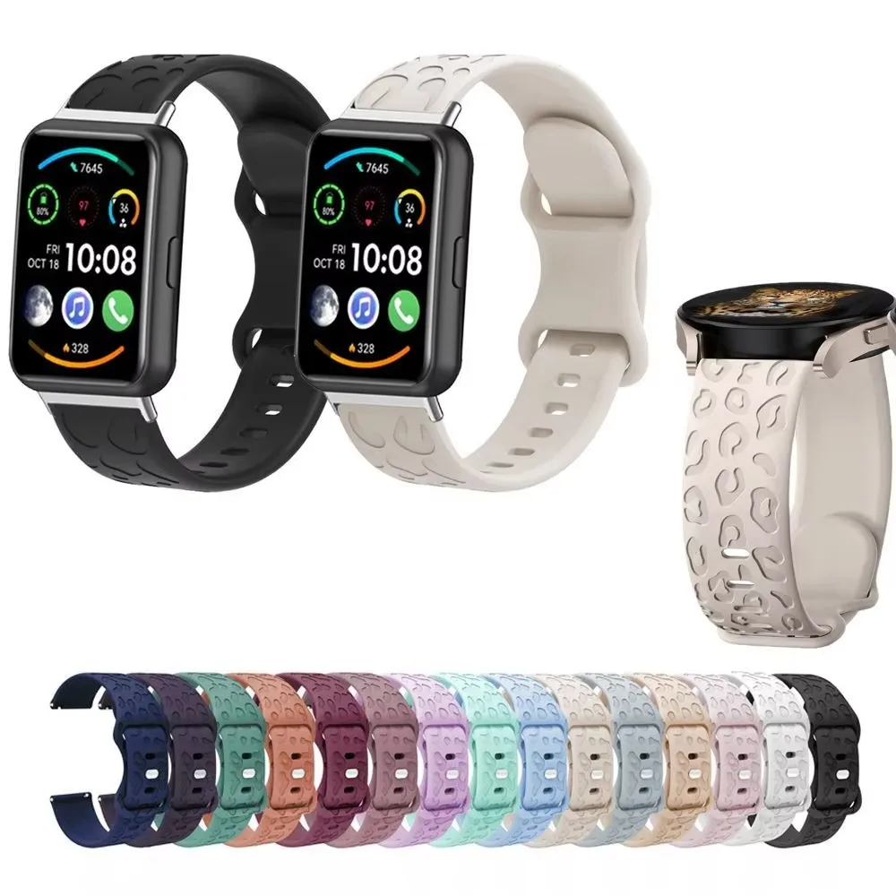 Pour Huawei Watch Fit 2 fit2/Fit édition spéciale/Fit nouveau remplacer le bracelet accessoire bracelet en Silicone léopard bracelet gravé
