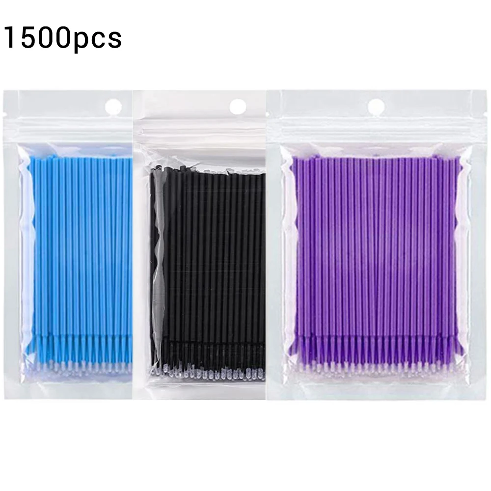 1500pcs 속눈썹 연장 청소 면봉 래쉬 리프트 접착제 리무버 애플리케이터 미세 블레이드 메이크업 미세 브러쉬 뷰티 살롱 용 도구