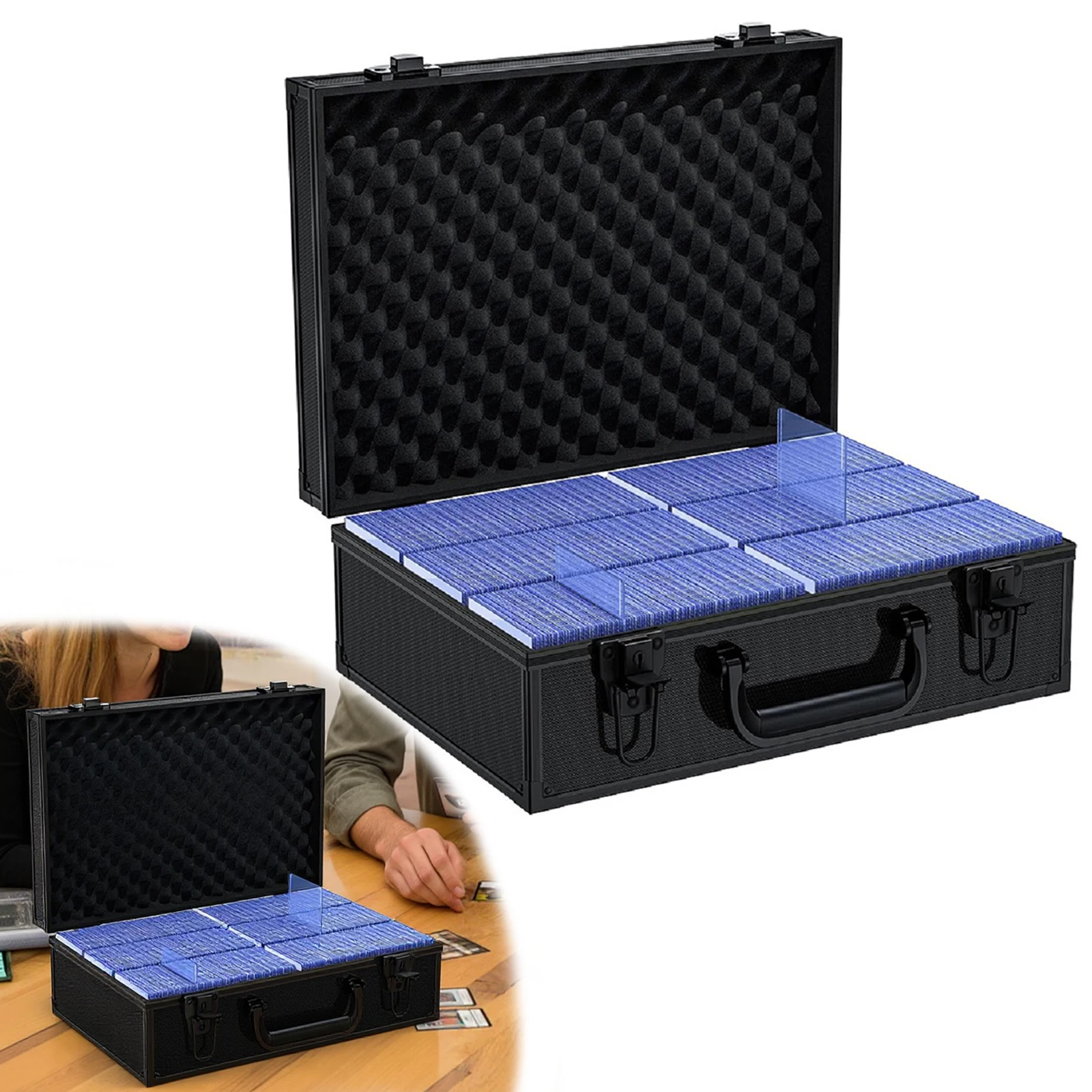 

Коробка для коллекционных карточек с 6 разделителями. Коробка для хранения с верхней загрузкой. Противоударные коробки для хранения спортивных карточек для игровых карт. Бейсбольные карты для детей.