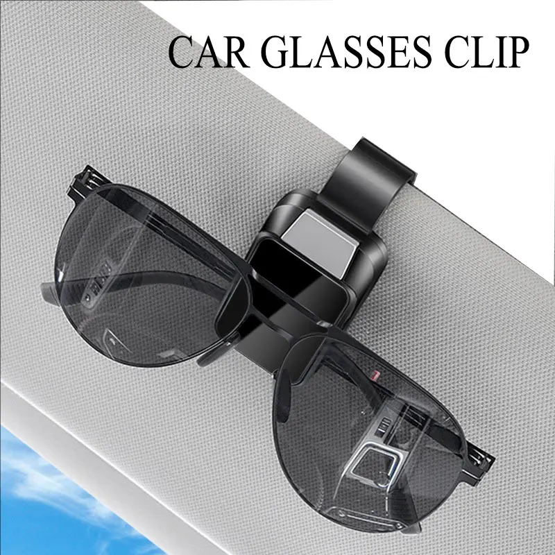 1pc abs preto branco carro óculos de sol clipe viseira de sol titular clipes de armazenamento estável cabide acessórios interiores do carro