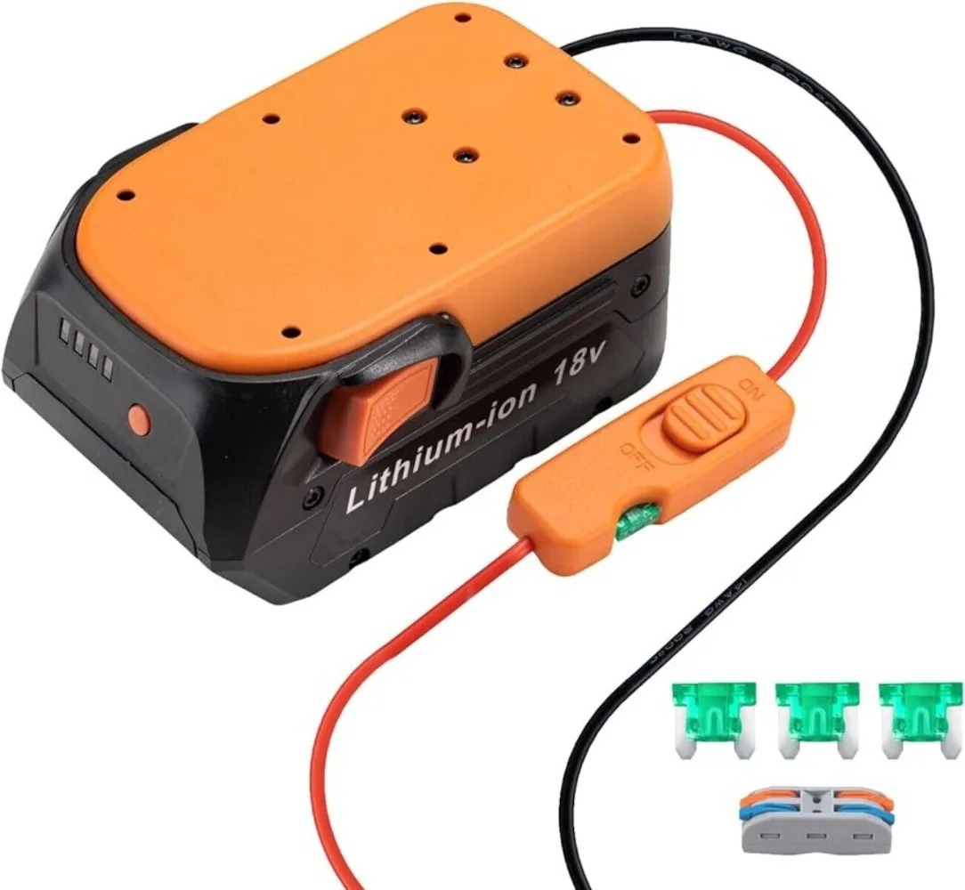 Adaptador de Bateria para Ridgid para Aeg Ferramenta Elétrica do Interruptor da Bateria 18v Kit Conversor de Bateria 14 Calibre com Fusíveis e Terminais de Fio