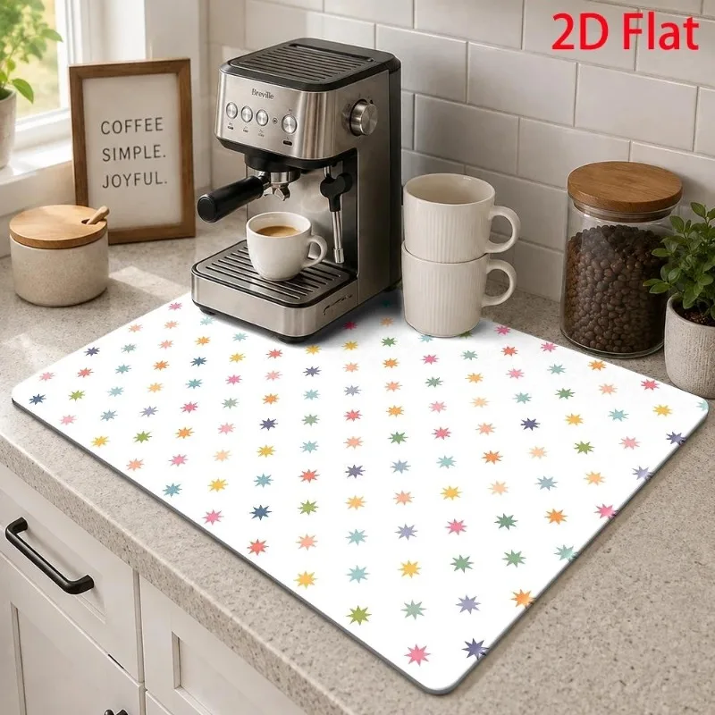 Kitchen Counter Mat Absorbent Fall Maple Leaf Table Protector Heat Resistant Autumn Harvest Pad