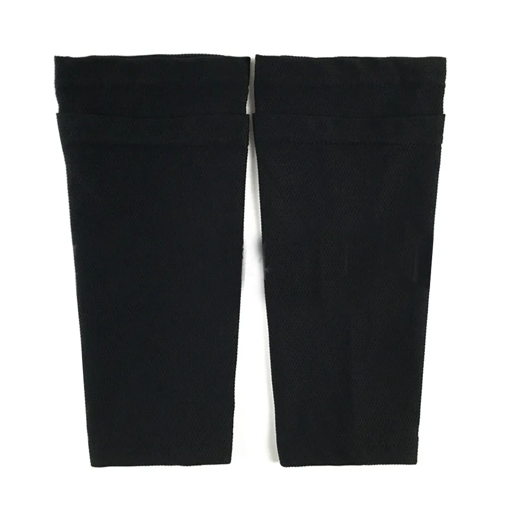 1Pair Calf Compression Sleeves Black Size Thin Stretchy Fabric Leg Support Protector Socks for Football Running Pain