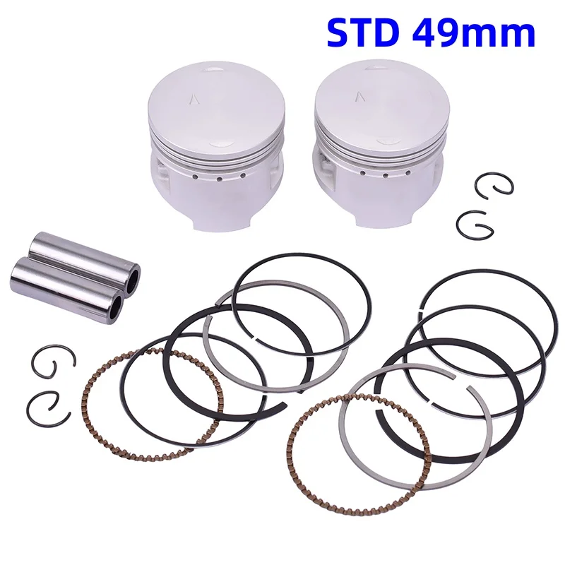 49mm Moto Piston and Rings Set For YAMAHA VIRAGO V-STAR 250 XV250 XC125 BELUGA CYGNUS BREEZE GRIZZLY YFM 125 GW/S/GXGR/GBL ATV