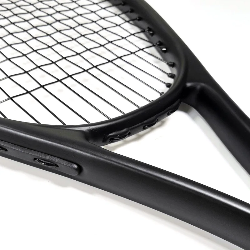 Aluminum Carbon Integrated Tennis Racket, Beginner Adult Training Single Racket, Black, White, Durable and Practical 27 Inches