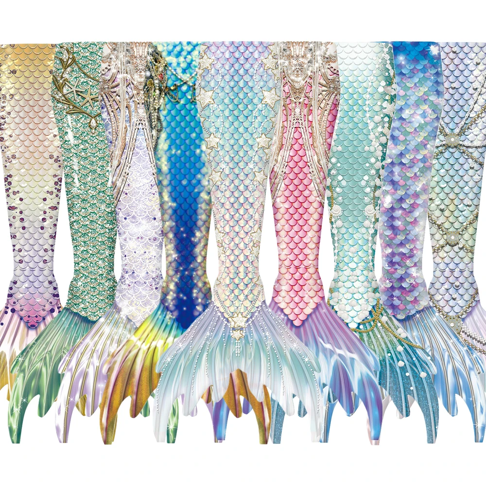 Traje de baño de cola de sirena para niñas, disfraz de princesa de verano para niños, traje de fiesta en la piscina solo cola