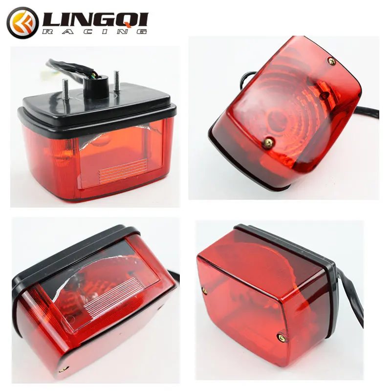 LING QI fanale posteriore per moto LED luci freno posteriori indicatore di arresto in plastica universale per ATV Pit Dirt Bike accessori per