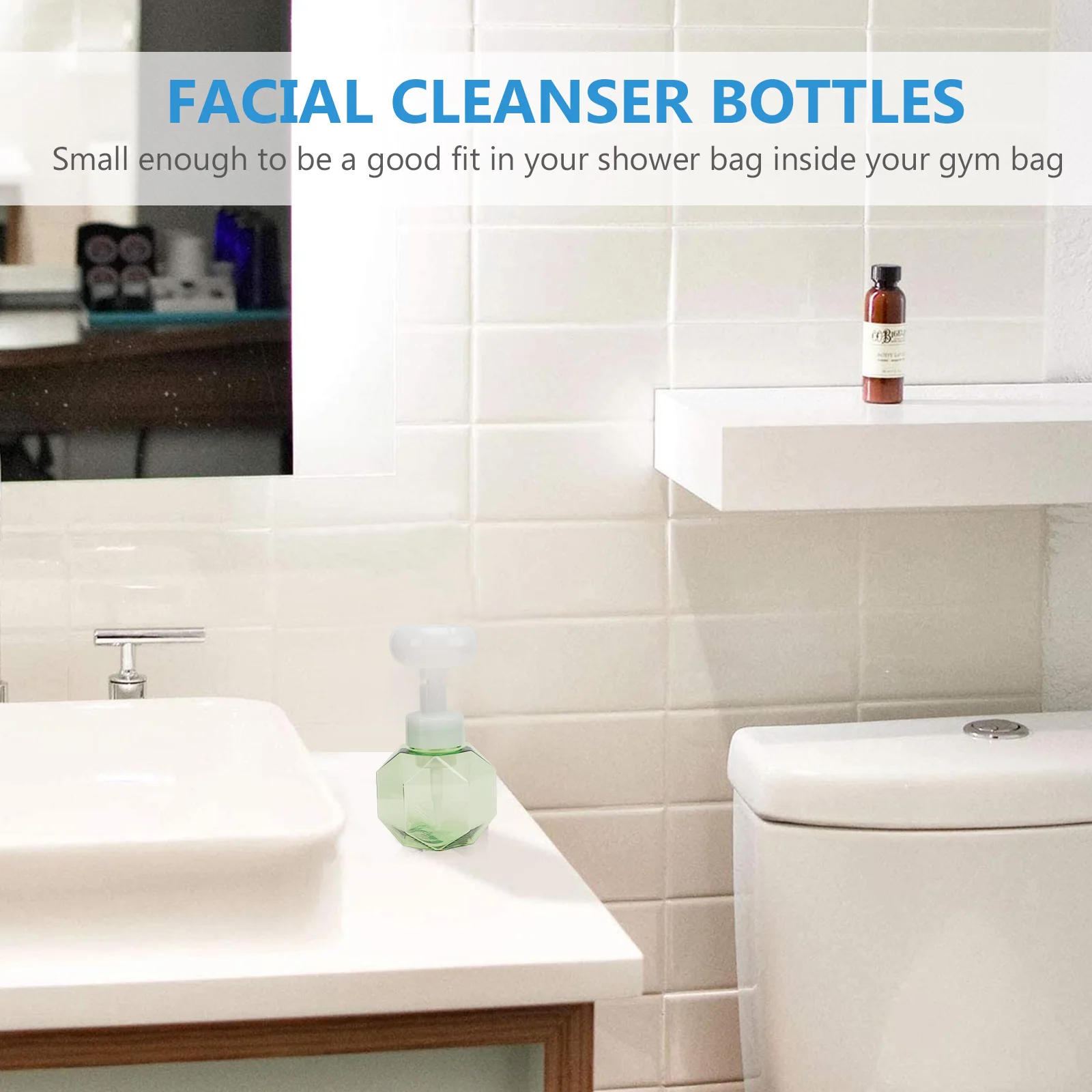 

2pcs Flower Shape Foaming Bottles Empty Travel Bottles for Facial Shampoo Body Wash Reusable PETG PP Material Leak Proof Design