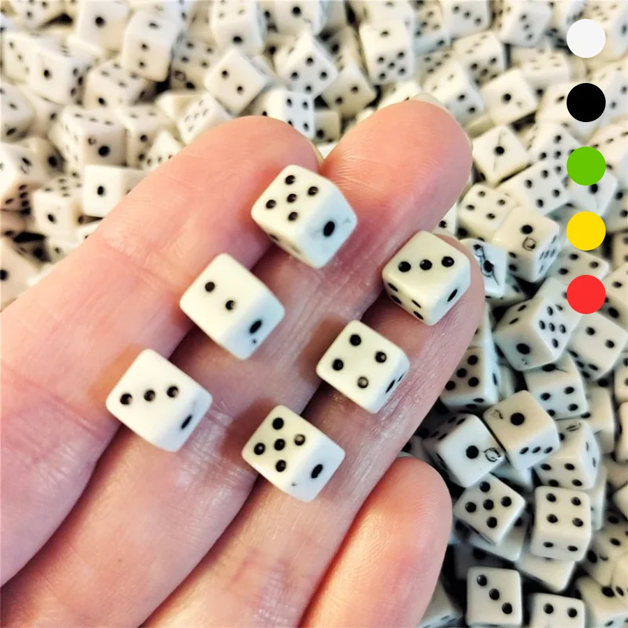 

50/300/600pcs 8mm Mini Six Sides Acrylic Dice Multicolor Entertainment Supplies for Board Card Game Gathering Festival Party XJM