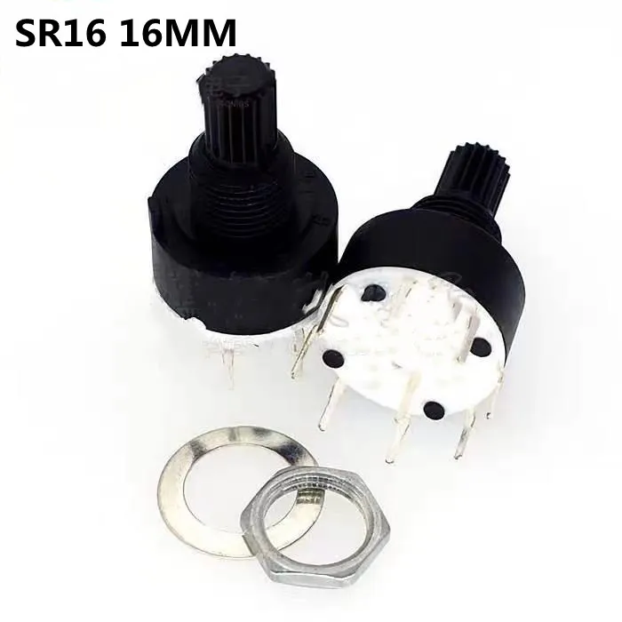 1PCS RS16 Plastic SR16 16MM Rotary switch band switch Rotary Band switch 1P5T 1P6T 1P8T 2P3T 2P4T RS26 band switch