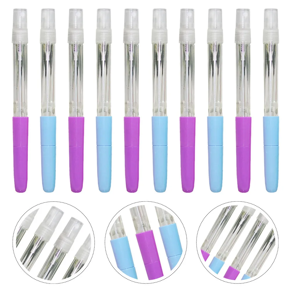 

10Pcs Spray Pen Refillable Plastic Empty Bottle Pen Compact Leakproof Travel Hand Perfume Aromatherapy