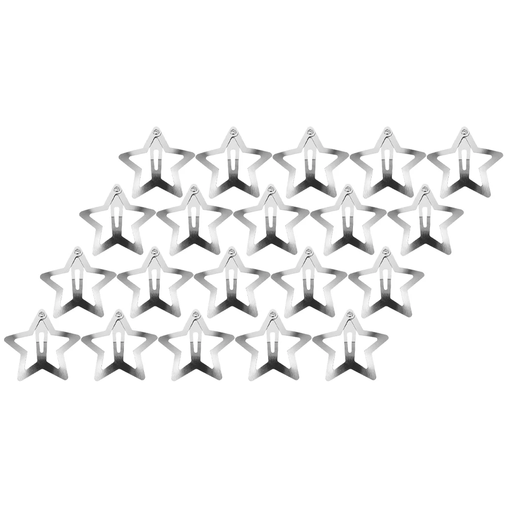 20 Pcs Star Hairpin Clips Snap for Women Button Decorations Metal Side Miss Accessories