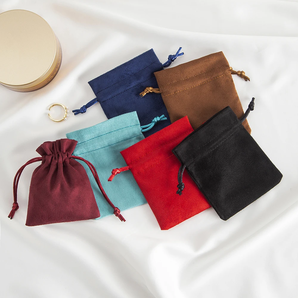 10 Stück Schmuck-Geschenkbeutel, Flanell, Samt, Wildleder, Kordelzug, Verpackung, Organizer, Beutel, Hochzeitsbevorzugungen, Süßigkeiten, Goodie, Babyparty-Aufbewahrung – Detail 6
