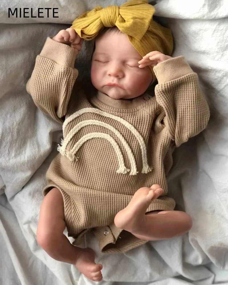 1pc 18in / 48cm 다시 태어난 인형, 부드러운 접착제 유체 아기, 손으로 그린 ​​디테일 보이는 정맥, 컬렉션 아트 인형