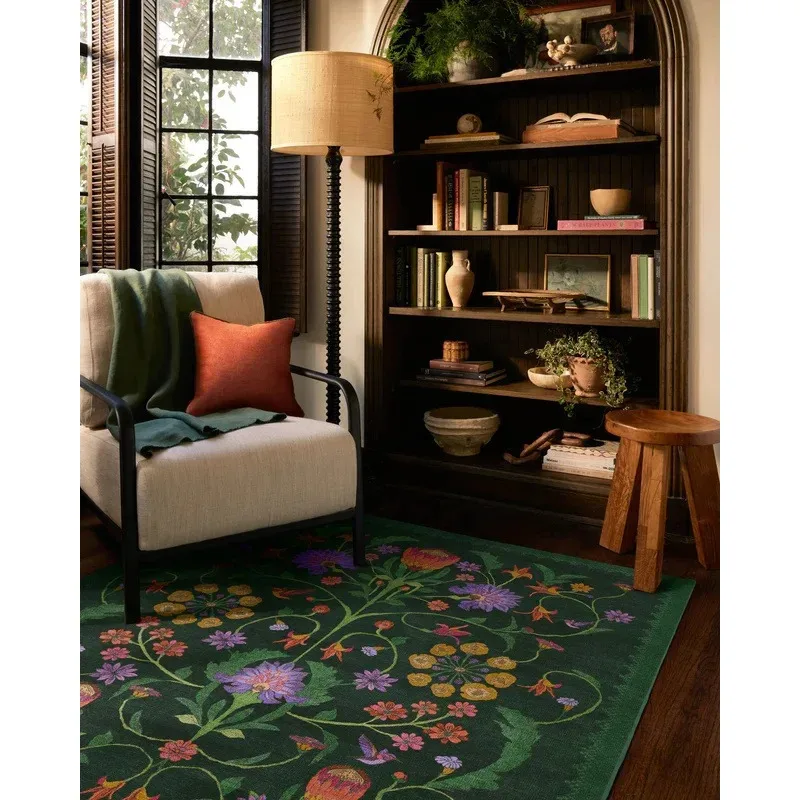 VIKAMA Alice Apfel-Inspired Protia Rug: Ultimate Gothic Style Living Room Mat, Non-Slip & Washable, Bold Home Decor