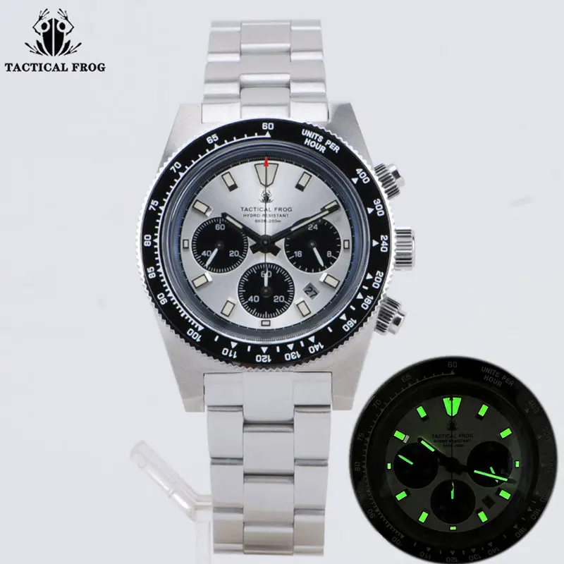 

Tactical Frog Photokinetic Energy VS75B Diver Men's Watch 20Bar Waterproof 316L Steel Sapphire Quartz Chronograph Wristwatch