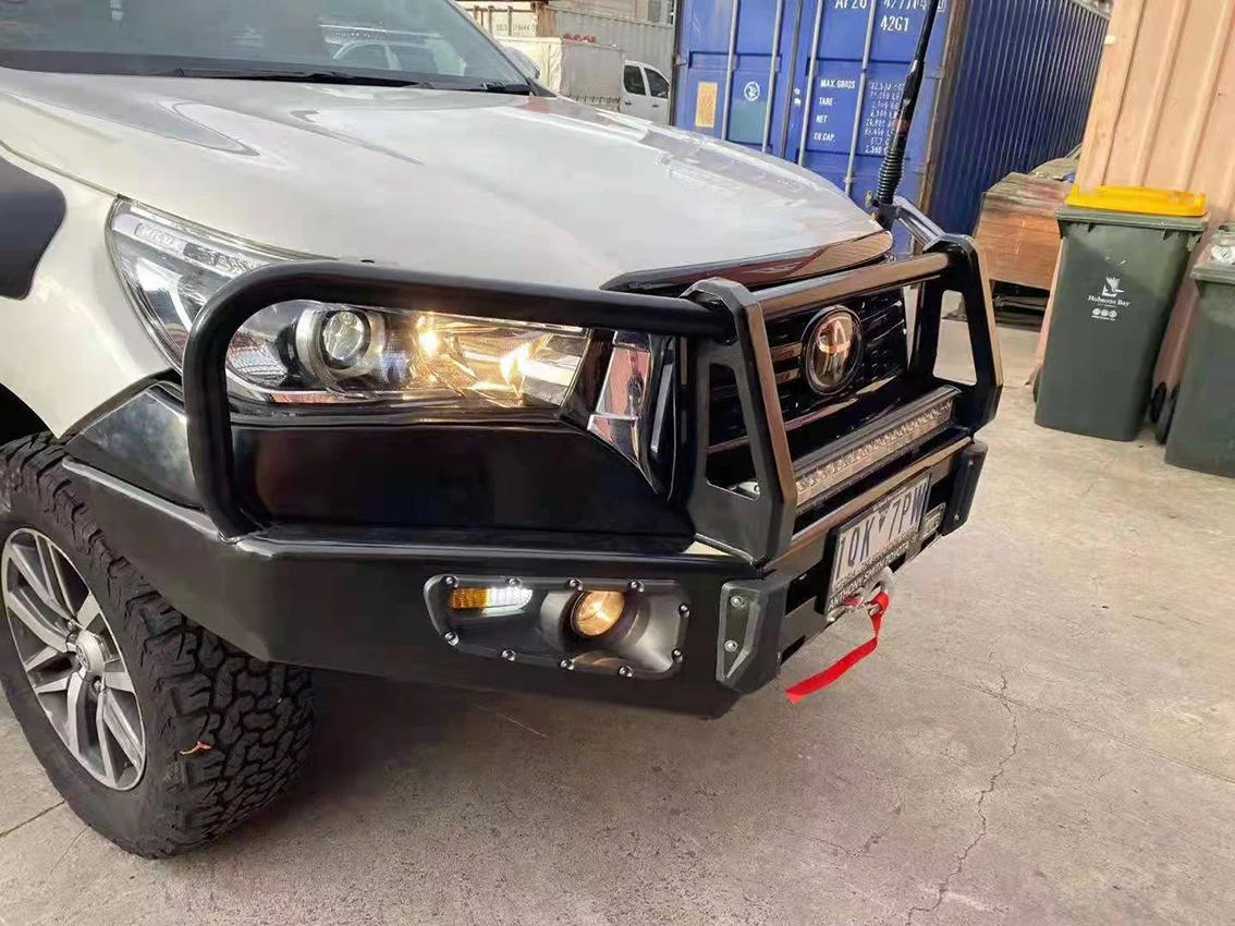 Picture 5: Spot Goods 4x4 Accessories Front Bumper with LED Light and Winch Mounting Tray Plate and  D-ring Fit for Hilux