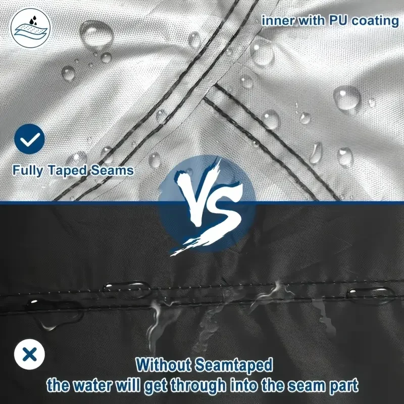 Heavy-Duty Black Motorcycle Cover - Weather-Resistant Oxford Cloth with Anti-Theft Buckle,  Perfect for Motorbikes & Motorcycle
