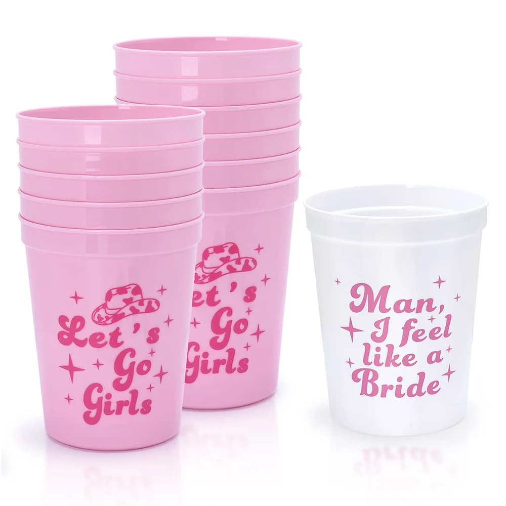 

Reusable Bachelorette Party Cups Let's Go Girls Plastic Drinking Cup Bridal Shower Favors Bride to be Hen Party Wedding Supplies