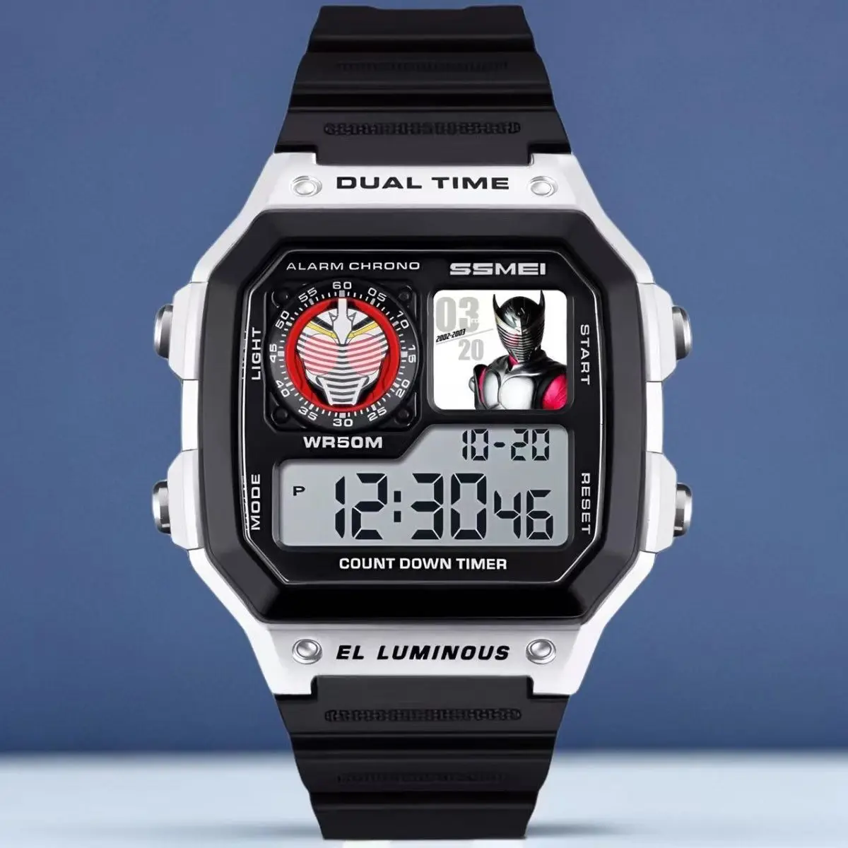 Kamina Rider Anime Student Horloge Kleine Vierkante Lichtgevende Kinderen Elektronische Horloges Verjaardagscadeaus