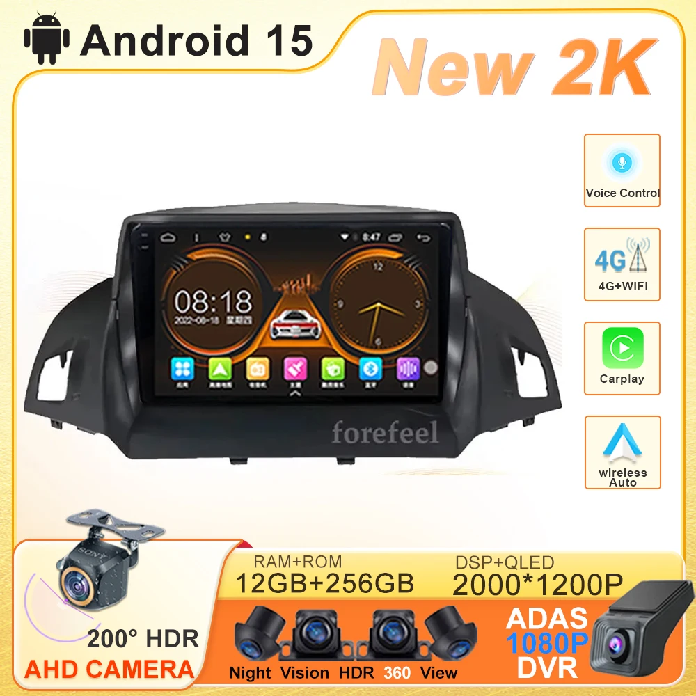 

Car Radio Android 15 For Ford Kuga 2 Escape 3 2012 - 2019 Multimedia Navigation GPS Video Player Auto Stereo Carplay Monitor TV