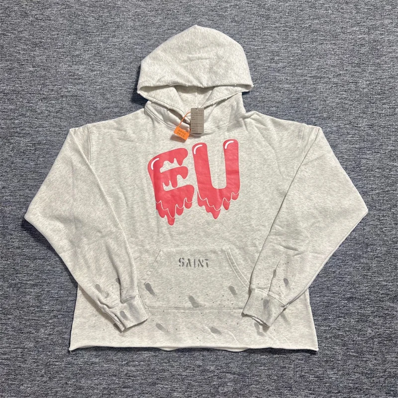 

STB Saint Washed Grey Hoodies Oversized Autumn and Winter Sweatshirt Tracksuit Set