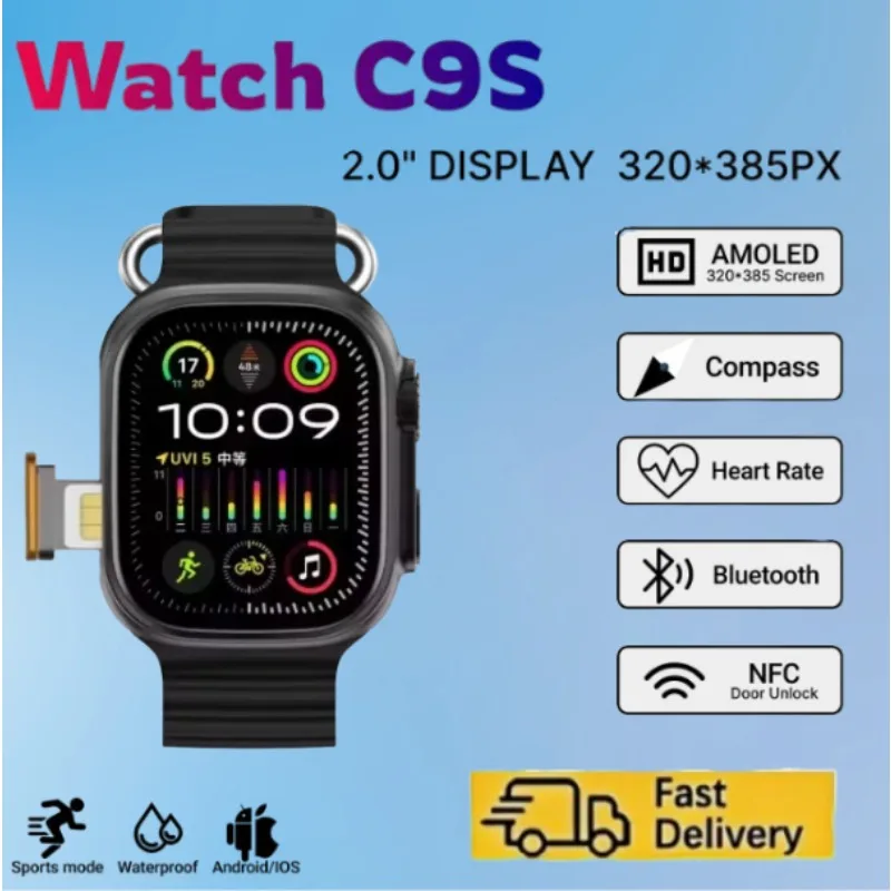 

Android SmartwatchC9S 5G Сетевая SIM-карта 2,1 дюйма Amoled GPS WIFI Global Call Смарт-часы Мужчины Ultra 4g SIM-карта