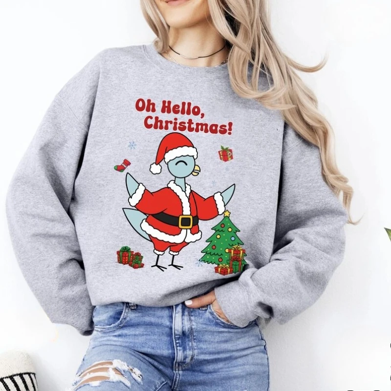 يا مرحبا عيد الميلاد حمامة البلوز مضحك عطلة حمامة قميص حمامة المعلم عيد الميلاد مريحة الخريف والشتاء الحرارية هودي