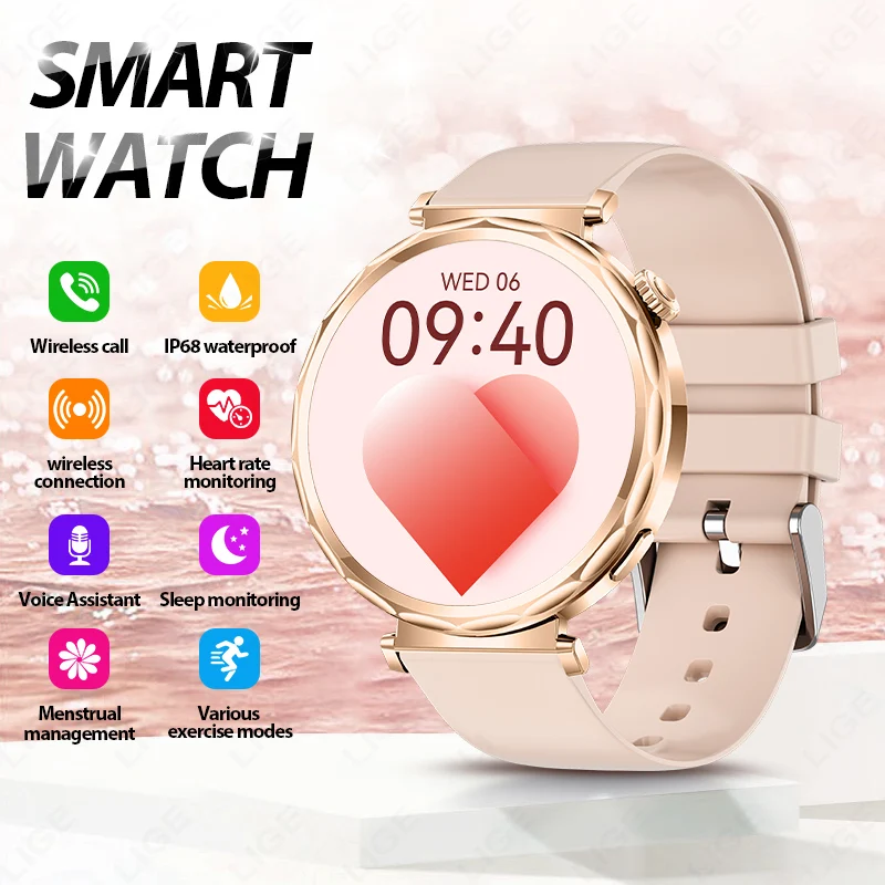 

Choice LIGE Smart Watch Heart Rate Wireless Calling IP68 Waterproof 350mAh Battery Music Control Smart watches women Android lOS